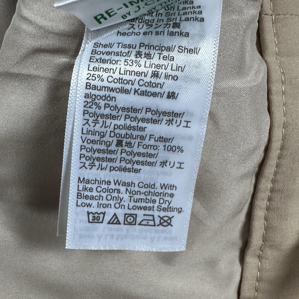J. Crew Kallie Pant Khaki Linen Blend Pants Lined Size 12 New With Tags - Picture 10 of 11